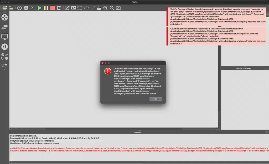installer GNS3 GUI macOS MacBook M1 M2 