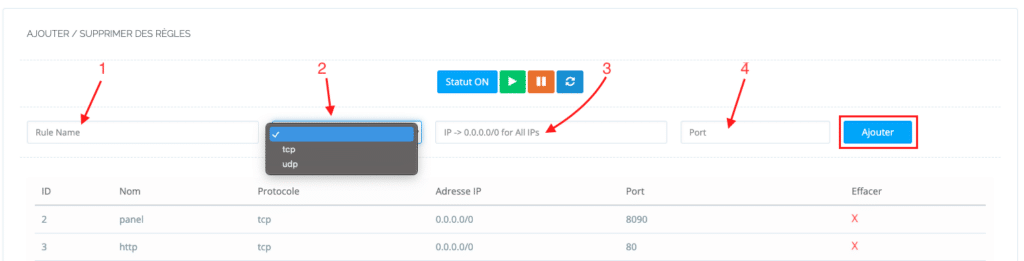 Configuration du pare-feu sur CyberPanel