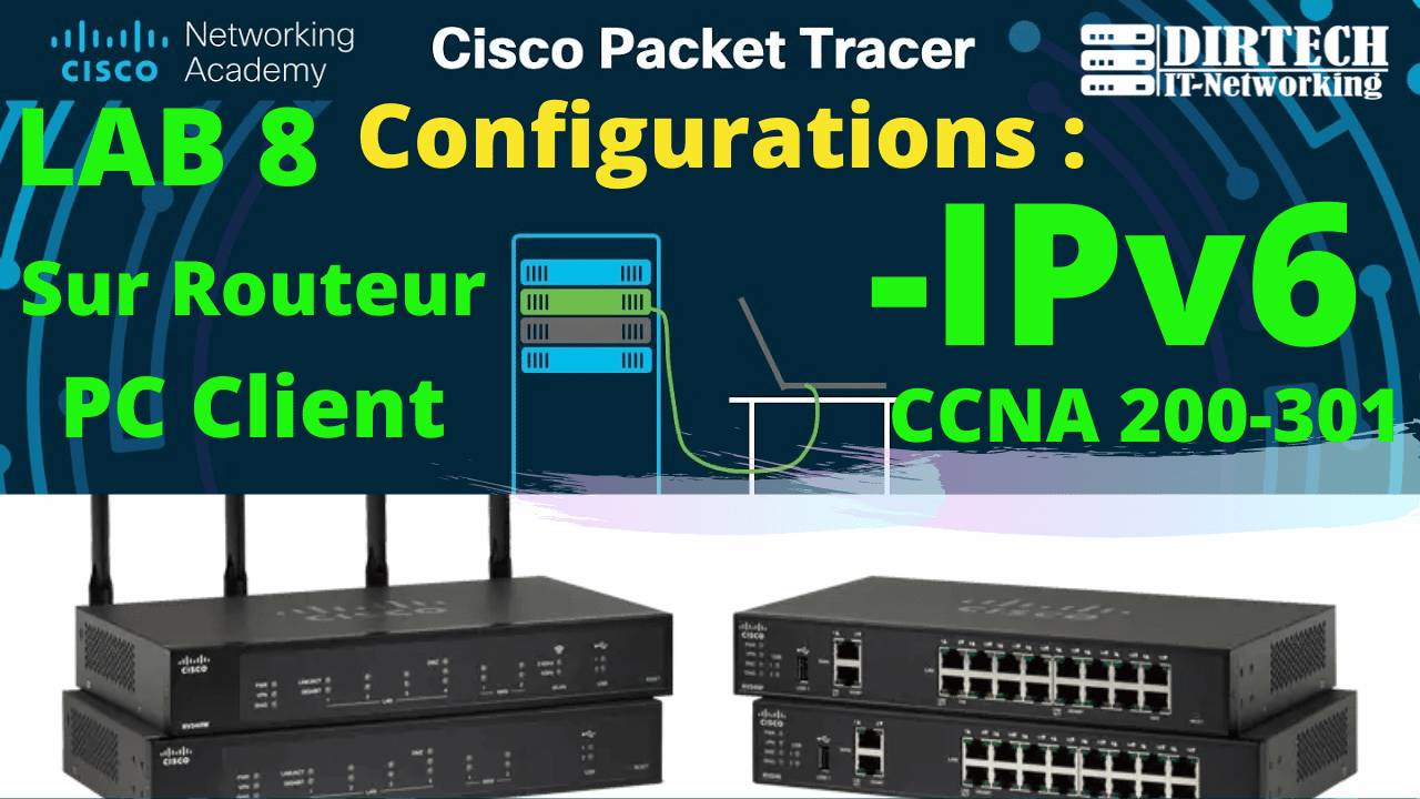 Lire la suite à propos de l’article Configurer des adresses IPv6 sur un routeur et PC  avec Cisco Packet Tracer
