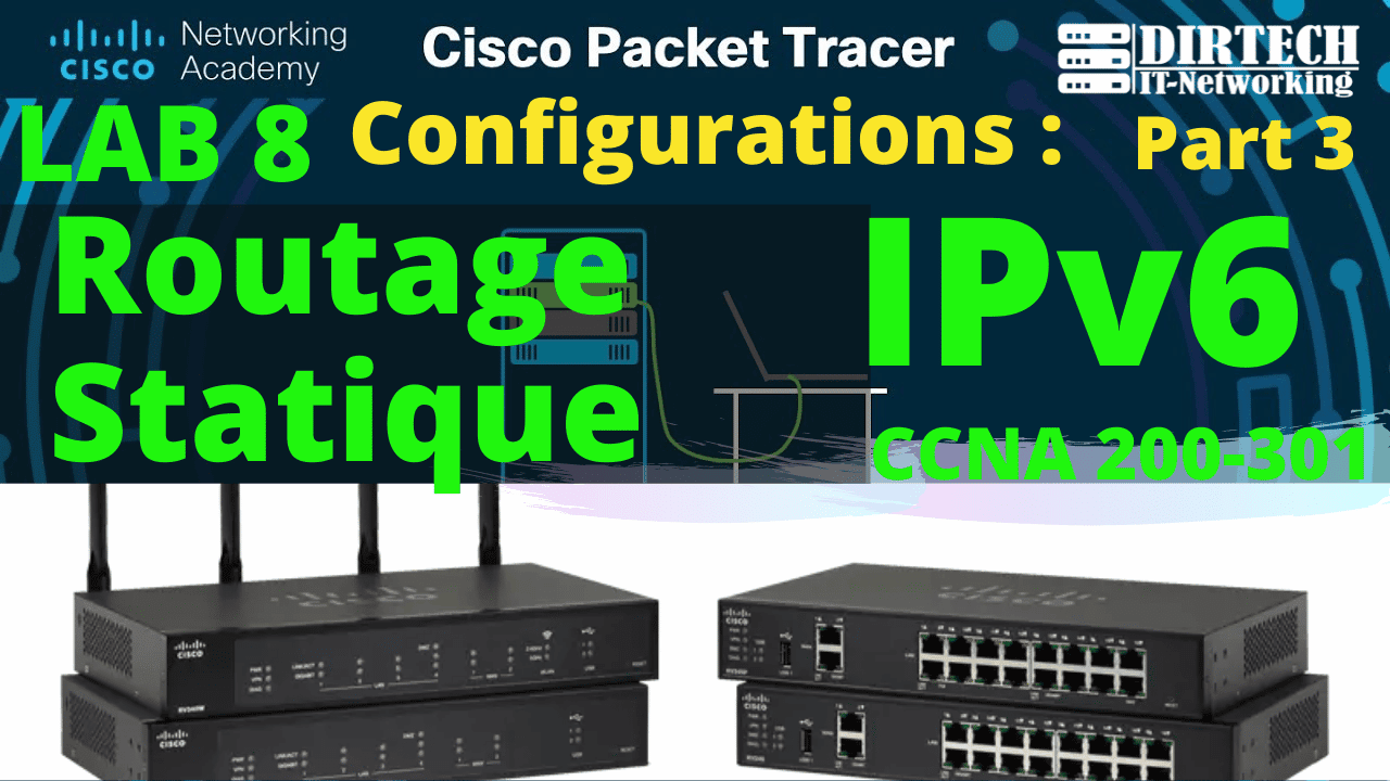 Configuration du routage statique pour IPv6 avec Cisco Packet Tracer
