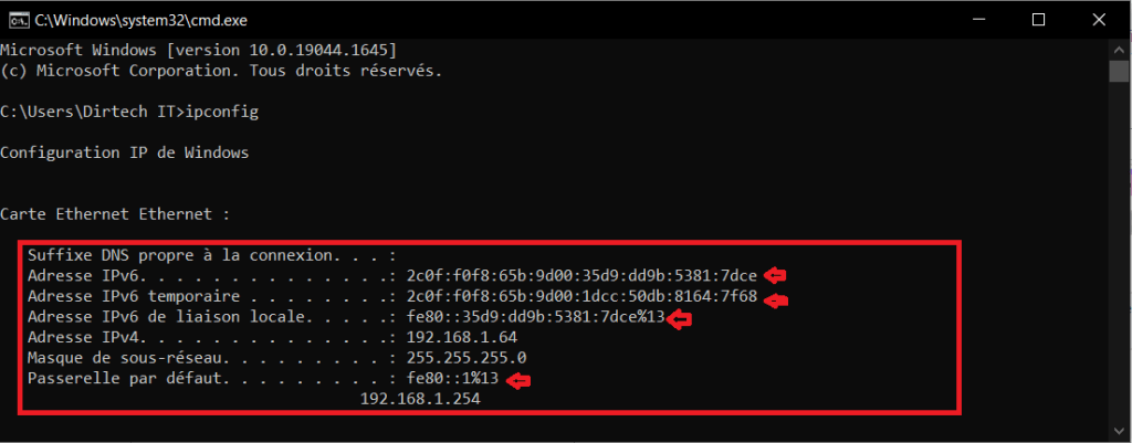 Types d’adresses IPv6 