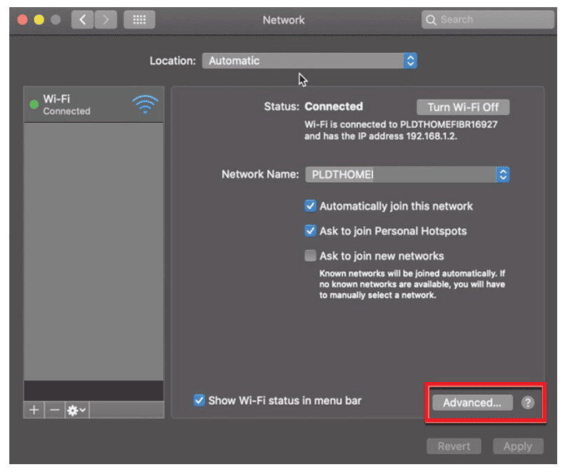 Verification of client OS IP settings