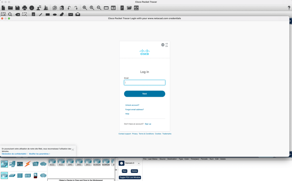 installer Cisco Packet Trace sur macOS