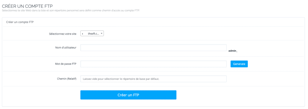 Set up and create an FTP account on CyberPanel