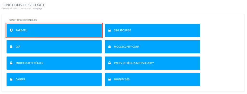 Configuration du pare-feu sur CyberPanel 