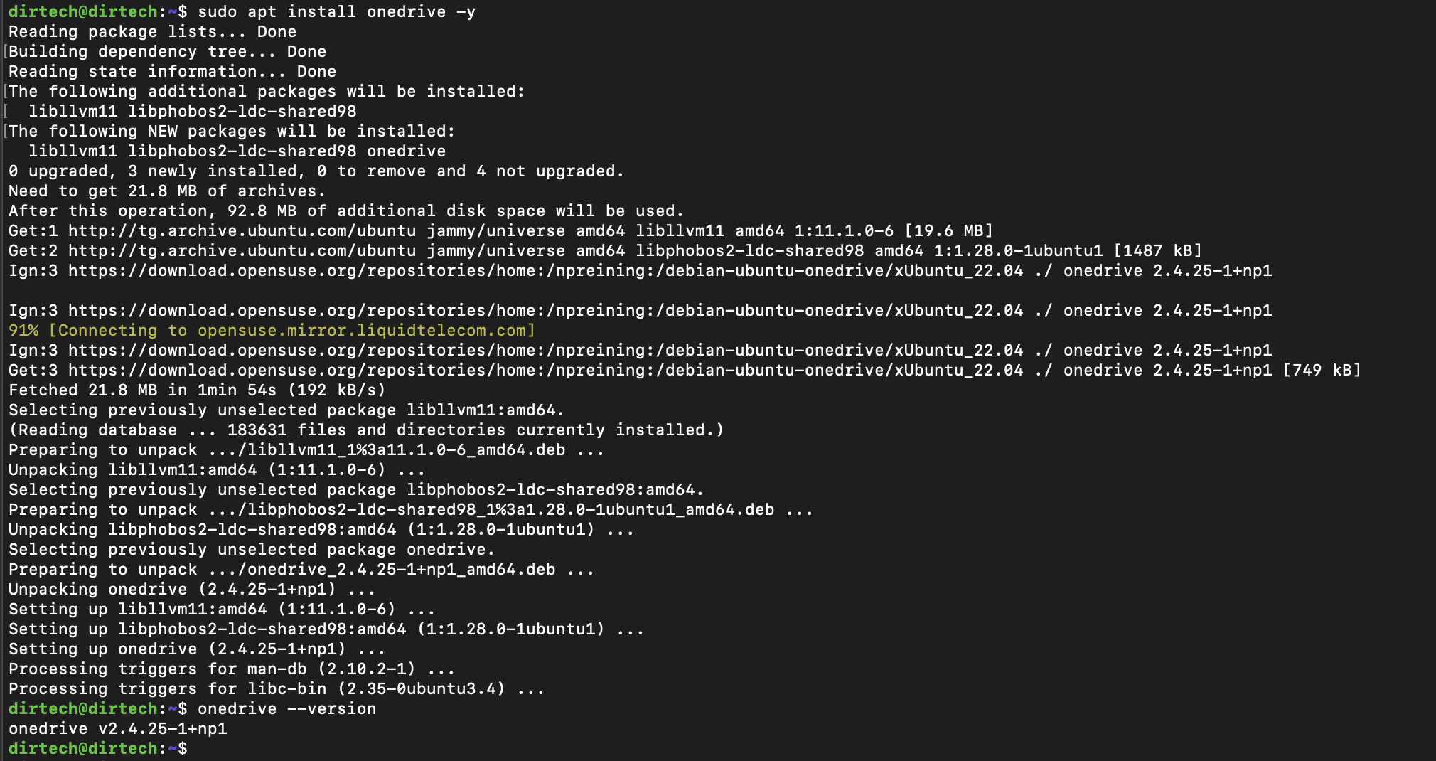 Comment installer microsoft onedrive sur ubuntu 22 04 dirtech it