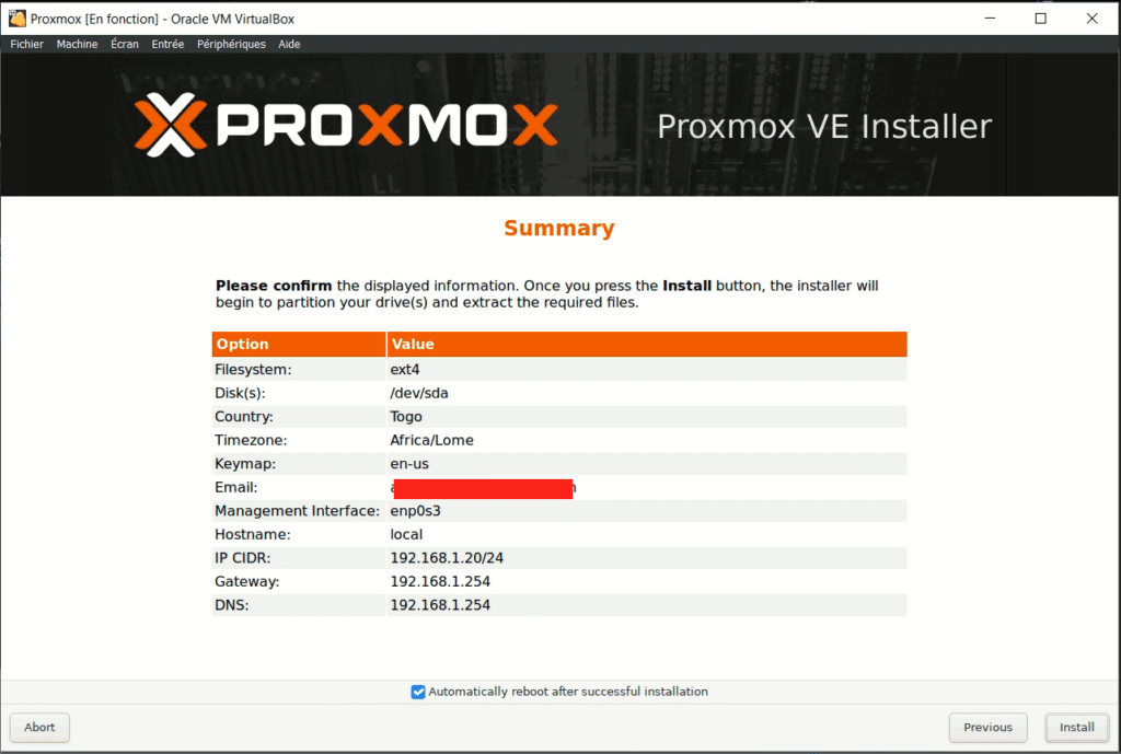 How to install Proxmox VE on VirtualBox?