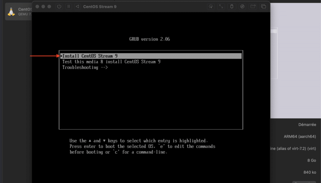 Comment installer CentOS Stream 9 sur Mac M1, M2, M3 avec UTM ?