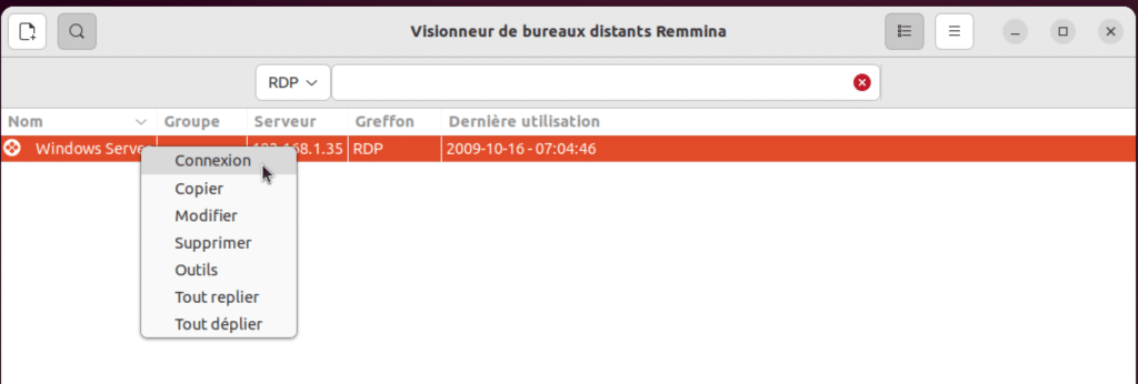 Utiliser RDP pour se connecter à un ordinateur Windows depuis Ubuntu