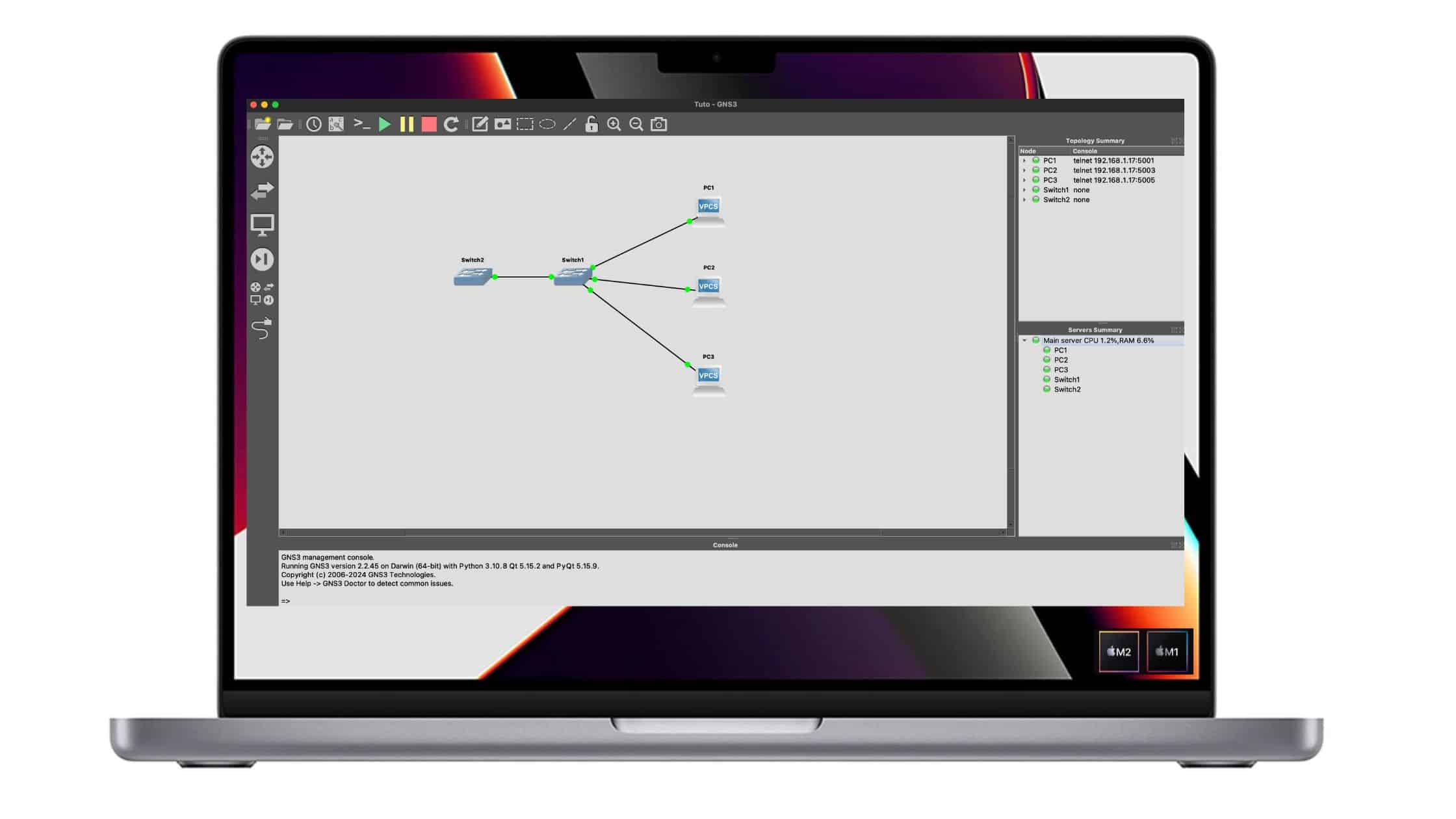 Read more about the article How to install GNS3 VM on a Mac Apple Silicon M1, M2 or M3?